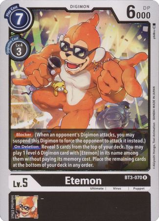 Etemon BT3 070 R Rare Etemon BT3 070 R Rare