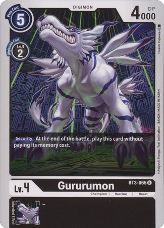 Gururumon BT3 065 U Uncommon Special Booster Ver 1 0 Ver 1 5 BT03 Singles Gururumon BT3 065 U Uncommon Special Booster Ver 1 0 Ver 1 5 BT03 Singles
