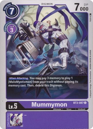 Mummymon BT3 087 C Common Special Booster Ver 1 0 Ver 1 5 BT03 Singles Mummymon BT3 087 C Common Special Booster Ver 1 0 Ver 1 5 BT03 Singles