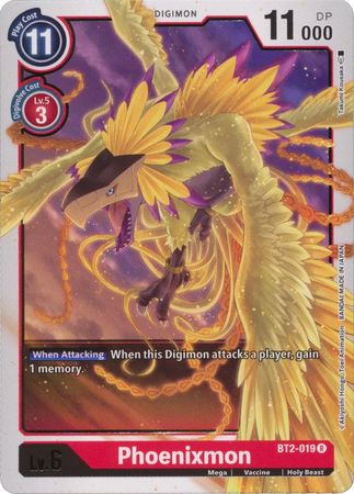 Phoenixmon BT2 019 R Rare All Digimon Singles Phoenixmon BT2 019 R Rare All Digimon Singles