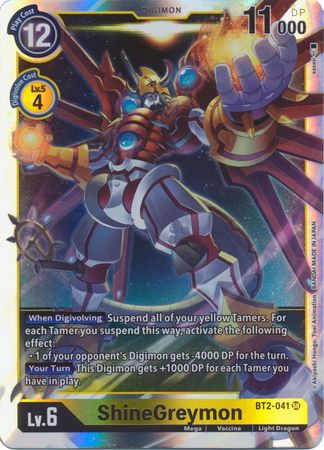 ShineGreymon BT2 041 SR Super Rare ShineGreymon BT2 041 SR Super Rare