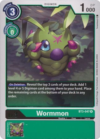 Wormmon BT3 047 R Rare All Digimon Singles Wormmon BT3 047 R Rare All Digimon Singles