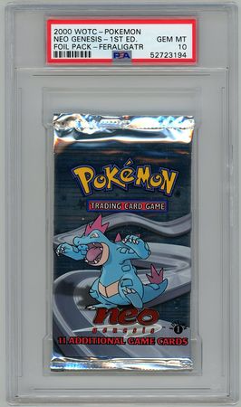 Neo Genesis 1st Edition Booster Pack PSA 10 Feraligatr Art 3194 Neo Genesis Sealed Product Neo Genesis 1st Edition Booster Pack PSA 10 Feraligatr Art 3194 Neo Genesis Sealed Product