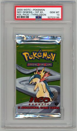 Neo Genesis 1st Edition Booster Pack PSA 10 Typhlosion Art 3195 Neo Genesis Sealed Product Neo Genesis 1st Edition Booster Pack PSA 10 Typhlosion Art 3195 Neo Genesis Sealed Product