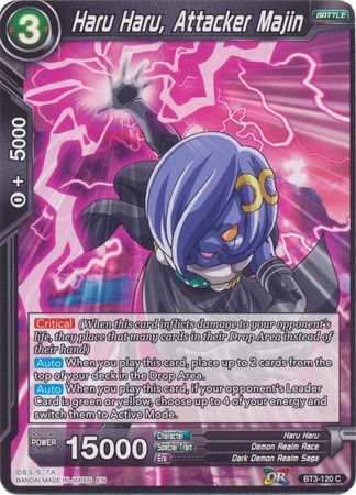 Haru Haru Attacker Majin Reprint BT3 120 Common Battle Evolution Booster Singles Haru Haru Attacker Majin Reprint BT3 120 Common Battle Evolution Booster Singles