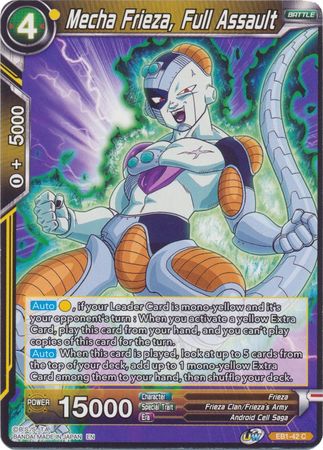 Mecha Frieza Full Assault EB1 42 Common Battle Evolution Booster Singles Mecha Frieza Full Assault EB1 42 Common Battle Evolution Booster Singles