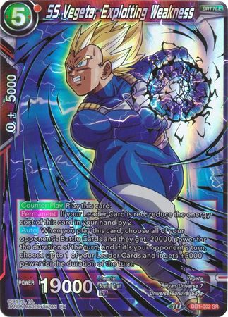 SS Vegeta Exploiting Weakness Reprint DB1 002 Super Rare SS Vegeta Exploiting Weakness Reprint DB1 002 Super Rare
