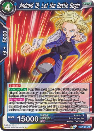 Android 18 Let the Battle Begin EB1 20 Uncommon Battle Evolution Booster Singles Android 18 Let the Battle Begin EB1 20 Uncommon Battle Evolution Booster Singles