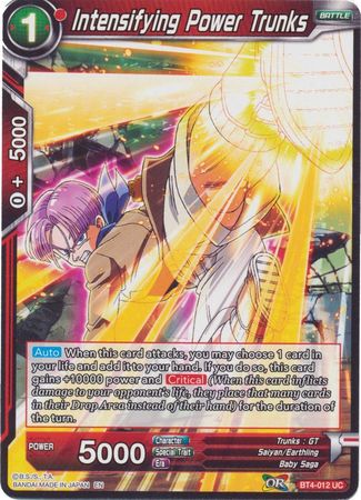 Intensifying Power Trunks Reprint BT4 012 Uncommon Battle Evolution Booster Singles Intensifying Power Trunks Reprint BT4 012 Uncommon Battle Evolution Booster Singles