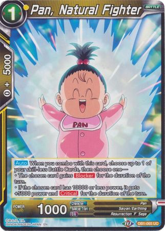 Pan Natural Fighter Reprint DB1 065 Uncommon Battle Evolution Booster Singles Pan Natural Fighter Reprint DB1 065 Uncommon Battle Evolution Booster Singles