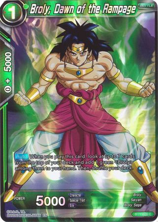 Broly Dawn of the Rampage Reprint BT1 076 Common Foil Battle Evolution Booster Foil Singles Broly Dawn of the Rampage Reprint BT1 076 Common Foil Battle Evolution Booster Foil Singles
