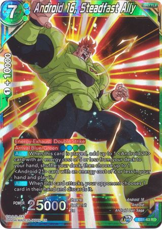 Android 16 Steadfast Ally EB1 63 Rare Foil Battle Evolution Booster Foil Singles Android 16 Steadfast Ally EB1 63 Rare Foil Battle Evolution Booster Foil Singles