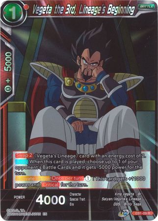 Vegeta the 3rd Lineage s Beginning EB1 09 Rare Foil Vegeta the 3rd Lineage s Beginning EB1 09 Rare Foil