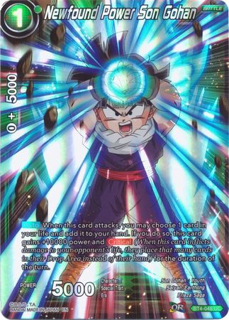 Newfound Power Son Gohan Reprint BT4 048 Uncommon Foil Newfound Power Son Gohan Reprint BT4 048 Uncommon Foil