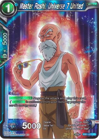Master Roshi Universe 7 United Reprint DB1 027 Uncommon Foil Master Roshi Universe 7 United Reprint DB1 027 Uncommon Foil