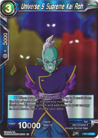Universe 9 Supreme Kai Roh Reprint TB1 034 Common Foil Battle Evolution Booster Foil Singles Universe 9 Supreme Kai Roh Reprint TB1 034 Common Foil Battle Evolution Booster Foil Singles