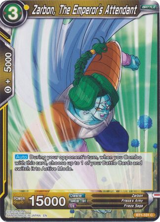 Zarbon The Emperor s Attendant Reprint BT1 101 Common Battle Evolution Booster Singles Zarbon The Emperor s Attendant Reprint BT1 101 Common Battle Evolution Booster Singles
