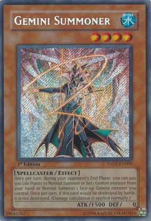 Gemini Summoner TAEV EN000 Secret Rare 1st Edition Tactical Evolution TAEV 1st Edition Singles Gemini Summoner TAEV EN000 Secret Rare 1st Edition Tactical Evolution TAEV 1st Edition Singles
