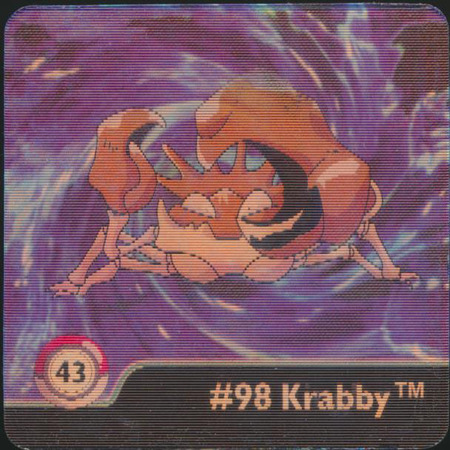 43 98 Krabby 99 Kingler 1998 Pokemon Flipz Artbox Series One 43 98 Krabby 99 Kingler 1998 Pokemon Flipz Artbox Series One