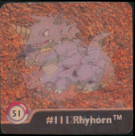 51 111 Rhyhorn 112 Rhydon 1998 Pokemon Flipz Artbox Series One Pokemon Flipz Artbox 51 111 Rhyhorn 112 Rhydon 1998 Pokemon Flipz Artbox Series One Pokemon Flipz Artbox