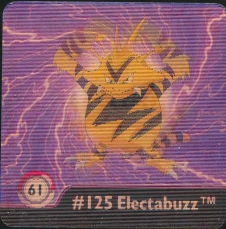 61 125 Electabuzz 1998 Pokemon Flipz Artbox Series One Pokemon Flipz Artbox 61 125 Electabuzz 1998 Pokemon Flipz Artbox Series One Pokemon Flipz Artbox