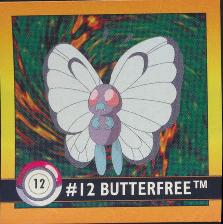 012 Butterfree 1998 Pokemon Flipz Artbox Sticker 012 Butterfree 1998 Pokemon Flipz Artbox Sticker