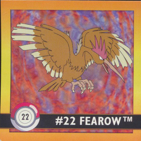 022 Fearow 1998 Pokemon Flipz Artbox Sticker 022 Fearow 1998 Pokemon Flipz Artbox Sticker