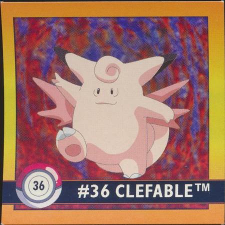 036 Clefable 1998 Pokemon Flipz Artbox Sticker 036 Clefable 1998 Pokemon Flipz Artbox Sticker