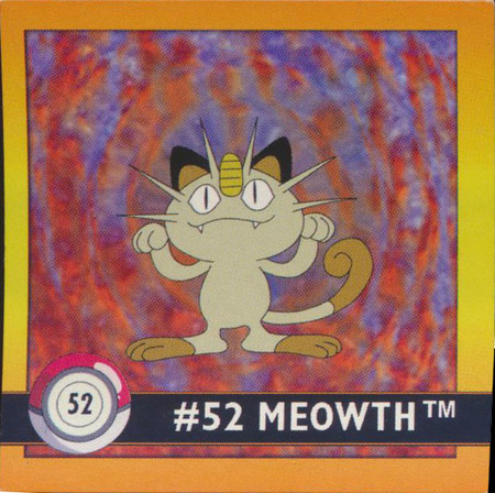 052 Meowth 1998 Pokemon Flipz Artbox Sticker 052 Meowth 1998 Pokemon Flipz Artbox Sticker