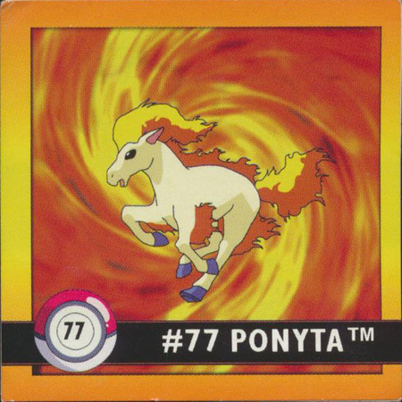 077 Ponyta 1998 Pokemon Flipz Artbox Sticker 077 Ponyta 1998 Pokemon Flipz Artbox Sticker