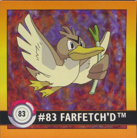 083 Farfetch d 1998 Pokemon Flipz Artbox Sticker 083 Farfetch d 1998 Pokemon Flipz Artbox Sticker