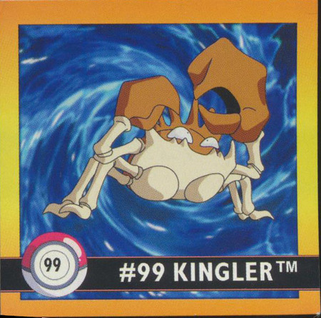 099 Kingler 1998 Pokemon Flipz Artbox Sticker 099 Kingler 1998 Pokemon Flipz Artbox Sticker