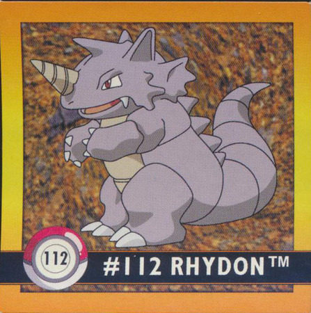 112 Rhydon 1998 Pokemon Flipz Artbox Sticker 112 Rhydon 1998 Pokemon Flipz Artbox Sticker