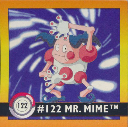 122 Mr Mime 1998 Pokemon Flipz Artbox Sticker 122 Mr Mime 1998 Pokemon Flipz Artbox Sticker