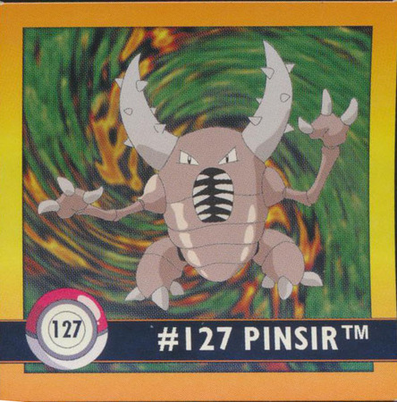 127 Pinsir 1998 Pokemon Flipz Artbox Sticker 127 Pinsir 1998 Pokemon Flipz Artbox Sticker