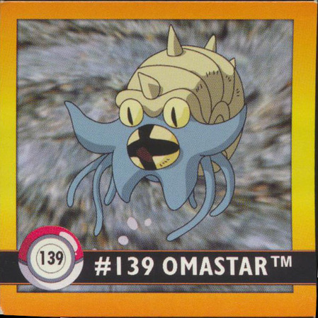 139 Omastar 1998 Pokemon Flipz Artbox Sticker 139 Omastar 1998 Pokemon Flipz Artbox Sticker
