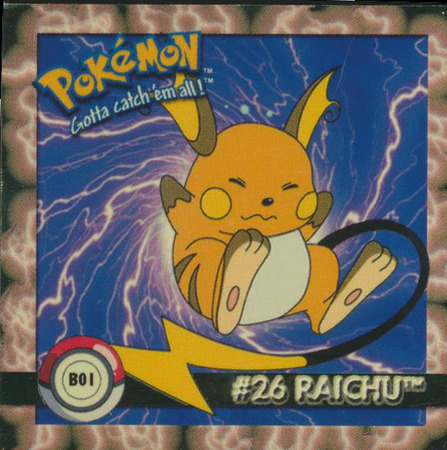 B01 Raichu 1998 Pokemon Flipz Artbox Gold Sticker Pokemon Flipz Artbox B01 Raichu 1998 Pokemon Flipz Artbox Gold Sticker Pokemon Flipz Artbox