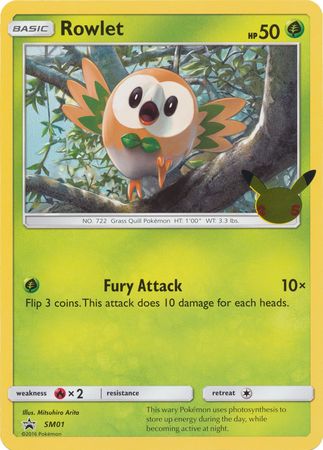 Rowlet SM01 25th Anniversary Oversized Promo Rowlet SM01 25th Anniversary Oversized Promo