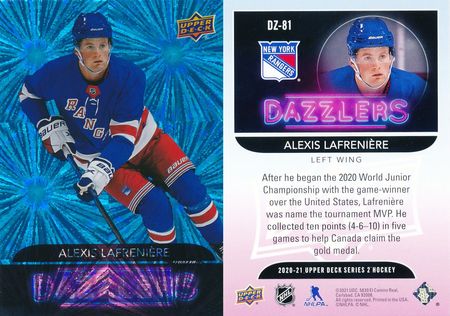 Alexis LaFreniere 2020 21 Upper Deck Series 2 Dazzlers DZ 81 Rookie 21428 Alexis LaFreniere 2020 21 Upper Deck Series 2 Dazzlers DZ 81 Rookie 21428