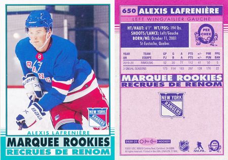 Alexis LaFreniere 2020 21 Upper Deck Series 2 650 O Pee Chee Green Rookie 21426 Alexis LaFreniere 2020 21 Upper Deck Series 2 650 O Pee Chee Green Rookie 21426