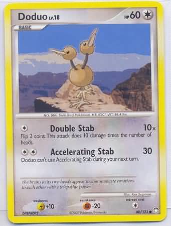Doduo 80 123 Common Diamond Pearl Mysterious Treasures Singles Doduo 80 123 Common Diamond Pearl Mysterious Treasures Singles