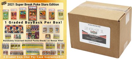 2021 Super Break Poke Stars Buyback Edition Master Case of 10 Boxes Pokemon Sealed Product 2021 Super Break Poke Stars Buyback Edition Master Case of 10 Boxes Pokemon Sealed Product