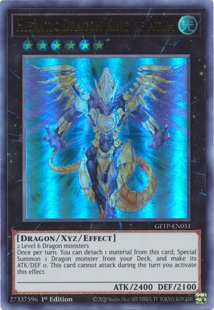 Yugioh Hieratic Dragon King of Atum GAOV-EN047 Super Rare 1st Edition   