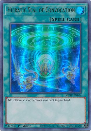 Hieratic Seal of Convocation GFTP EN054 Ultra Rare 1st Edition Ghosts From The Past Collector s Set 1st Edition Singles Hieratic Seal of Convocation GFTP EN054 Ultra Rare 1st Edition Ghosts From The Past Collector s Set 1st Edition Singles