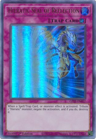 Hieratic Seal of Reflection GFTP EN057 Ultra Rare 1st Edition Ghosts From The Past Collector s Set 1st Edition Singles Hieratic Seal of Reflection GFTP EN057 Ultra Rare 1st Edition Ghosts From The Past Collector s Set 1st Edition Singles