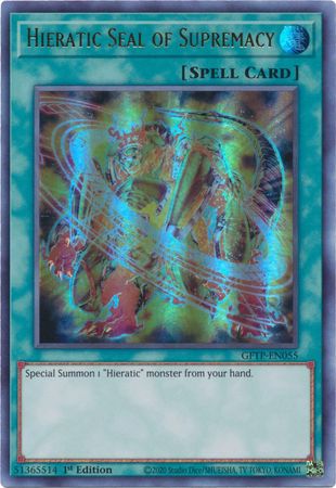 Hieratic Seal of Supremacy GFTP EN055 Ultra Rare 1st Edition Ghosts From The Past Collector s Set 1st Edition Singles Hieratic Seal of Supremacy GFTP EN055 Ultra Rare 1st Edition Ghosts From The Past Collector s Set 1st Edition Singles