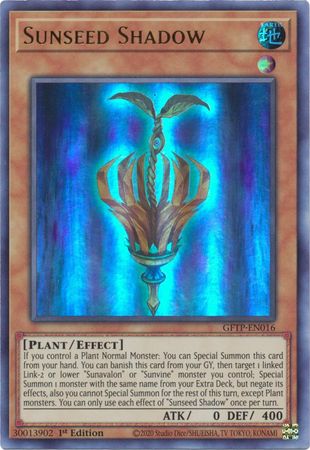 Sunseed Shadow GFTP EN016 Ultra Rare 1st Edition Ghosts From The Past Collector s Set 1st Edition Singles Sunseed Shadow GFTP EN016 Ultra Rare 1st Edition Ghosts From The Past Collector s Set 1st Edition Singles