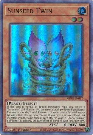 Sunseed Twin GFTP EN017 Ultra Rare 1st Edition Sunseed Twin GFTP EN017 Ultra Rare 1st Edition
