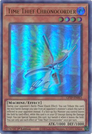 Time Thief Chronocorder GFTP EN063 Ultra Rare 1st Edition Ghosts From The Past 1st Edition Singles Time Thief Chronocorder GFTP EN063 Ultra Rare 1st Edition Ghosts From The Past 1st Edition Singles
