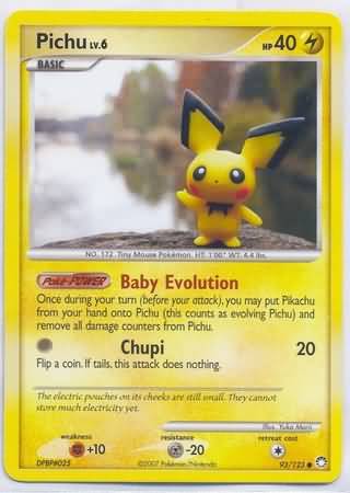 Pichu, the pre-evolution of pikachu